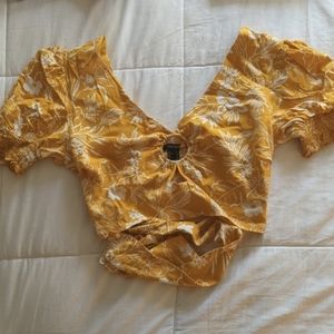Forever 21 Yellow Floral Crop Top